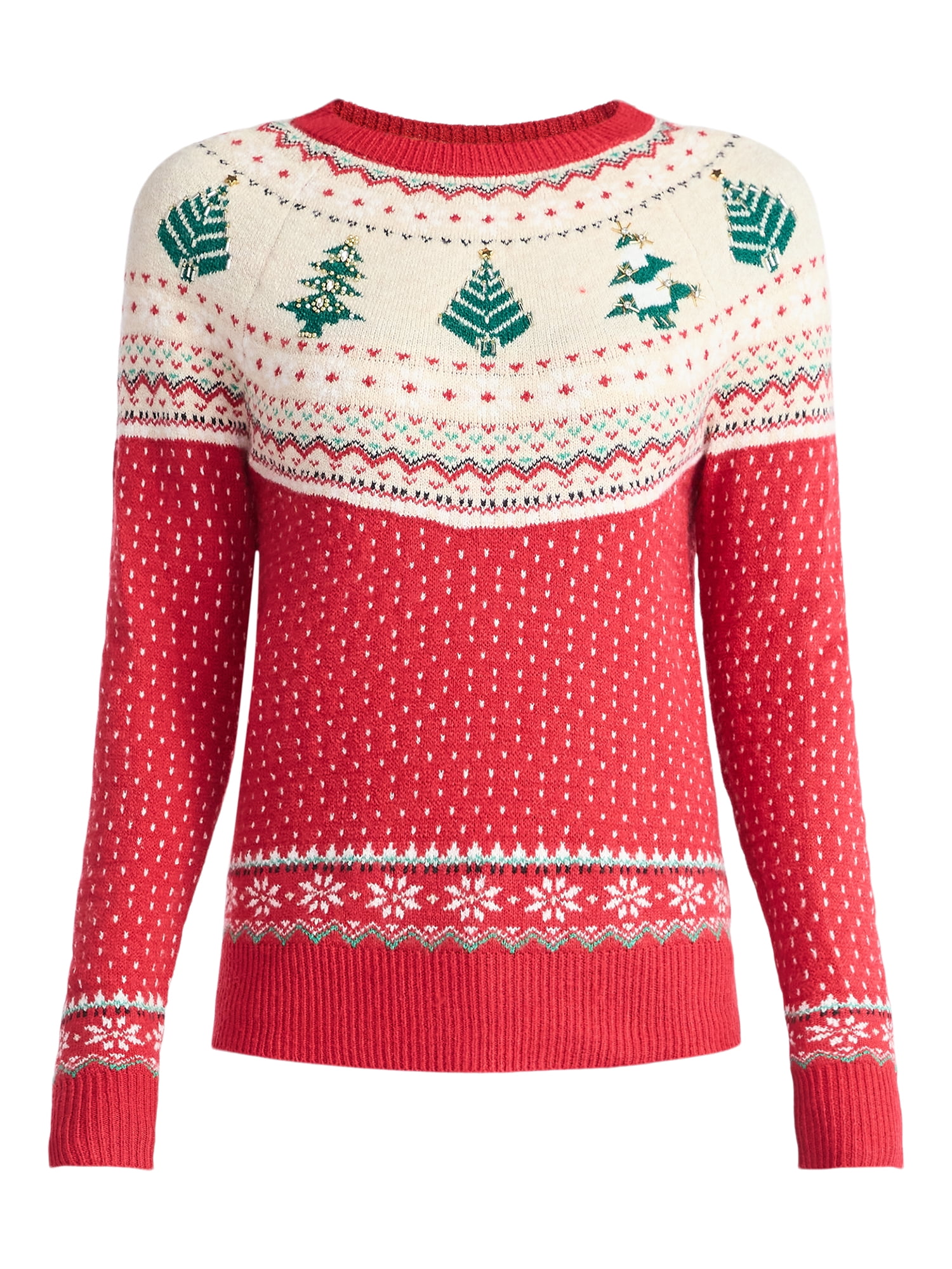 Holiday Time Women's and Women's Plus Pretty Christmas Sweater, Sizes XXS-3X