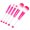 Rose Red, variant on Geemin Professional DIY Beaded Makeup Brushes Set Metal Handle Beadable Cosmetic Brush for Natural Makeup Eyeshadow Brush Kits