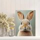 thumbnail image 2 of Qisvanset Framed Canvas Wall Art 12x16 Inch Earth Tone Bunny Botanical Kids Nursery Print Art, 2 of 5
