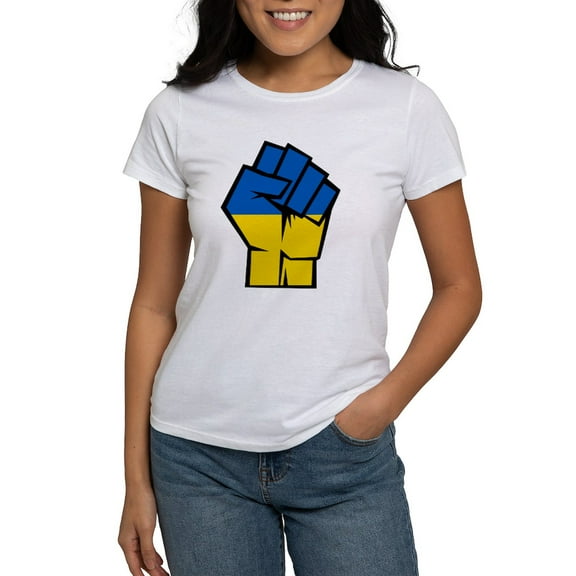 CafePress - Stand With Ukraine T Shirt - Women's Classic T-Shirt