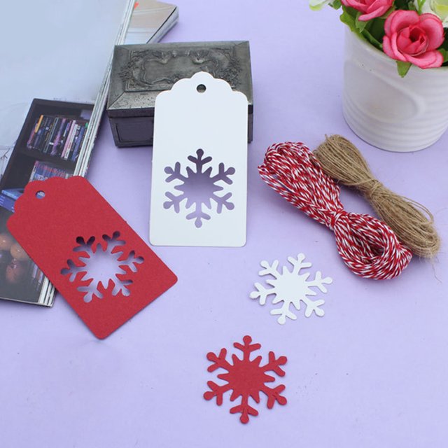 Farfi 50pcs árbol de navidad copo de nieve colgando kraft papel etiquetas de la tarjeta regalo de la tapa envolviendo Farfi 21038436