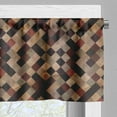 thumbnail image 3 of Ambesonne Grunge Valance Pack of 2, Antique Brown Toned Grid, 54"X12", Multicolor, 3 of 5