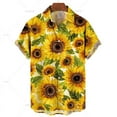thumbnail image 3 of Camisas hawaianas para hombre, camisas con estampado de girasol en 3D para hombre, blusas de manga corta a la moda de talla grande, ropa para hombre, 3 of 5