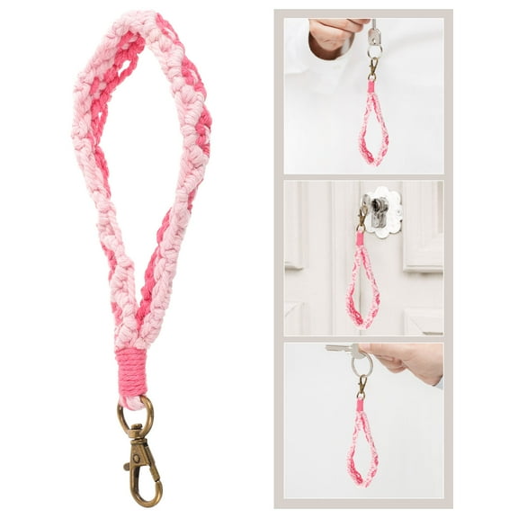 PTOOTP 1Pack Carrying Keys Wristlet Keychain Wallet Made of Cotton Linen Material