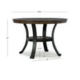 thumbnail image 6 of Linon Franklin Wood and Metal Round Dining Table in Rustic Umber Brown, 6 of 6
