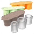 thumbnail image 4 of Bandeja de Hielo de Silicona Amarilla de Fácil Liberación para Hacer 3 Tamaños de Cubitos de Hielo Huecos en Forma de Diamante para Enfriar Bebidas, 4 of 5