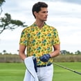 thumbnail image 2 of Kdxio Roosters And Sunflowers Print Men's Short Sleeve Polo Shirt,Midweight Men's Shirt-Large, 2 of 5