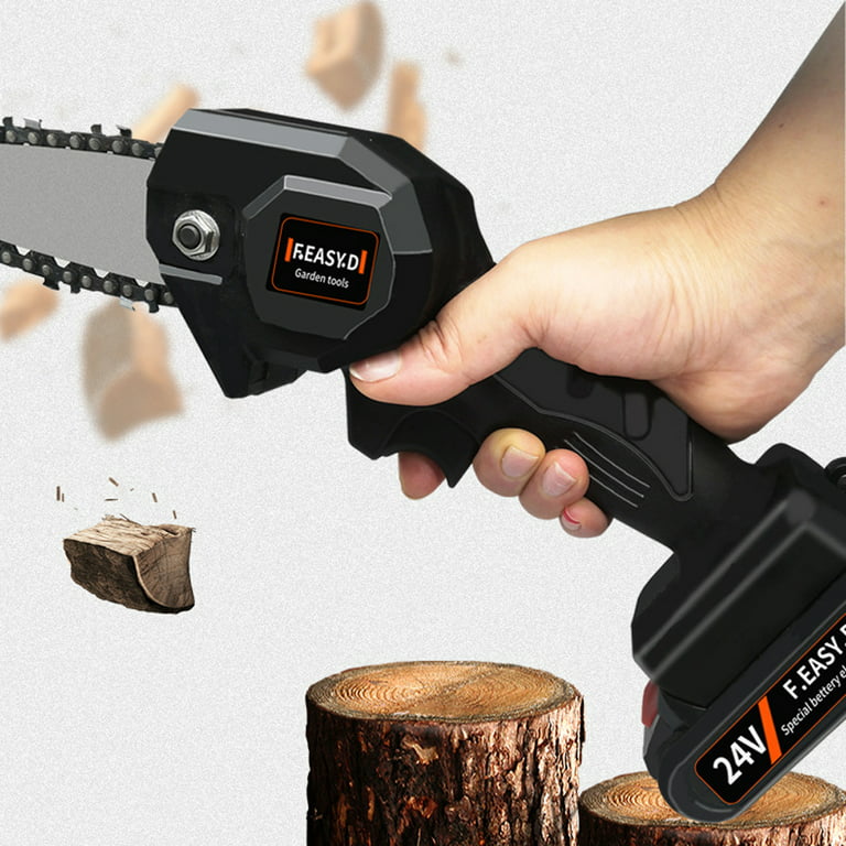 Mini Handheld Electric Chainsaw Cordless Wood Cutter Tool High Power Motor  500W