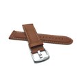 thumbnail image 3 of Extra Long (XL), 20mm Leather Watch Band Strap, Mat, White Stitching, Stainless Steel Buckle, 3 of 7
