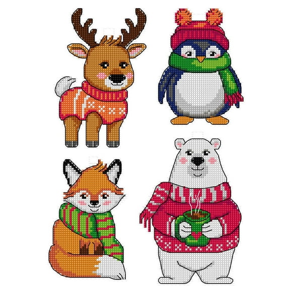 Pets in Sweaters 185CS –°ounted cross stitch kit with plastic canvas