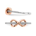 thumbnail image 4 of 14K White and Rose Pink Gold Infinity Ring with Diamonds (Size 7), 4 of 4