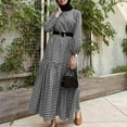 thumbnail image 2 of Pompotops Mode Femme Décontractée Aguichant Col Rond Imprimé Été Robe Longue à Manches Longues en Solde, 2 of 8