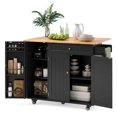thumbnail image 6 of Noelse Kitchen Island with Storage, Portable Island Table for Kitchen with Drop Leaf, Spice Rack, Towel Bar for Small Kitchens, Black, 6 of 11