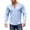 Blue, variant on Custom Fit ’s Linen Casual Button Up Shirt – Autumn Lightweight Long Sleeve Design With Knit Collar For Comfortable Style
