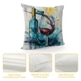 thumbnail image 4 of Orinice Wine Bottle Splash Graphic Decorative Throw Pillow Cover for Home Cushion Living Room Sofa Car Bedroom Decor 1PC 12x12in, 4 of 5