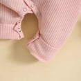 thumbnail image 6 of AUNVITO Baby Cotton Jumpsuit Long Sleeve Rabbit Ear Solid Color One-Piece Outfit 0-24M Soft Breathable Creeper, 6 of 8