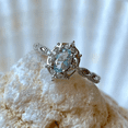 thumbnail image 2 of Vintage oval Cut Aquamarine & White Diamond Wedding Ring For Women - Anniversary Ring For Wife, 2 of 2