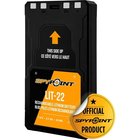SPYPOINT Rechargeable 7.4V Lithium Battery Pack for Trail Camera with 5.4 amp-Hours and AC Charging Cable | Cellular Trail Camera