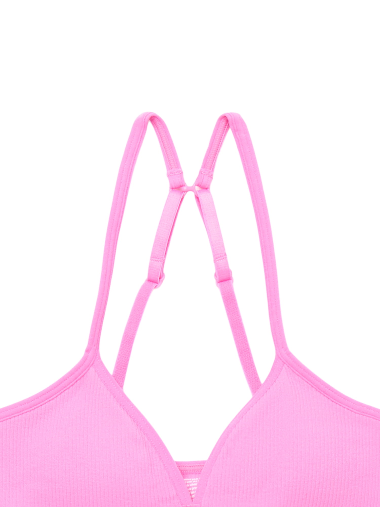Wonder Nation Girls Ribbed Bralette with Removable Pads, 2-Pack, Sizes XS-XXL