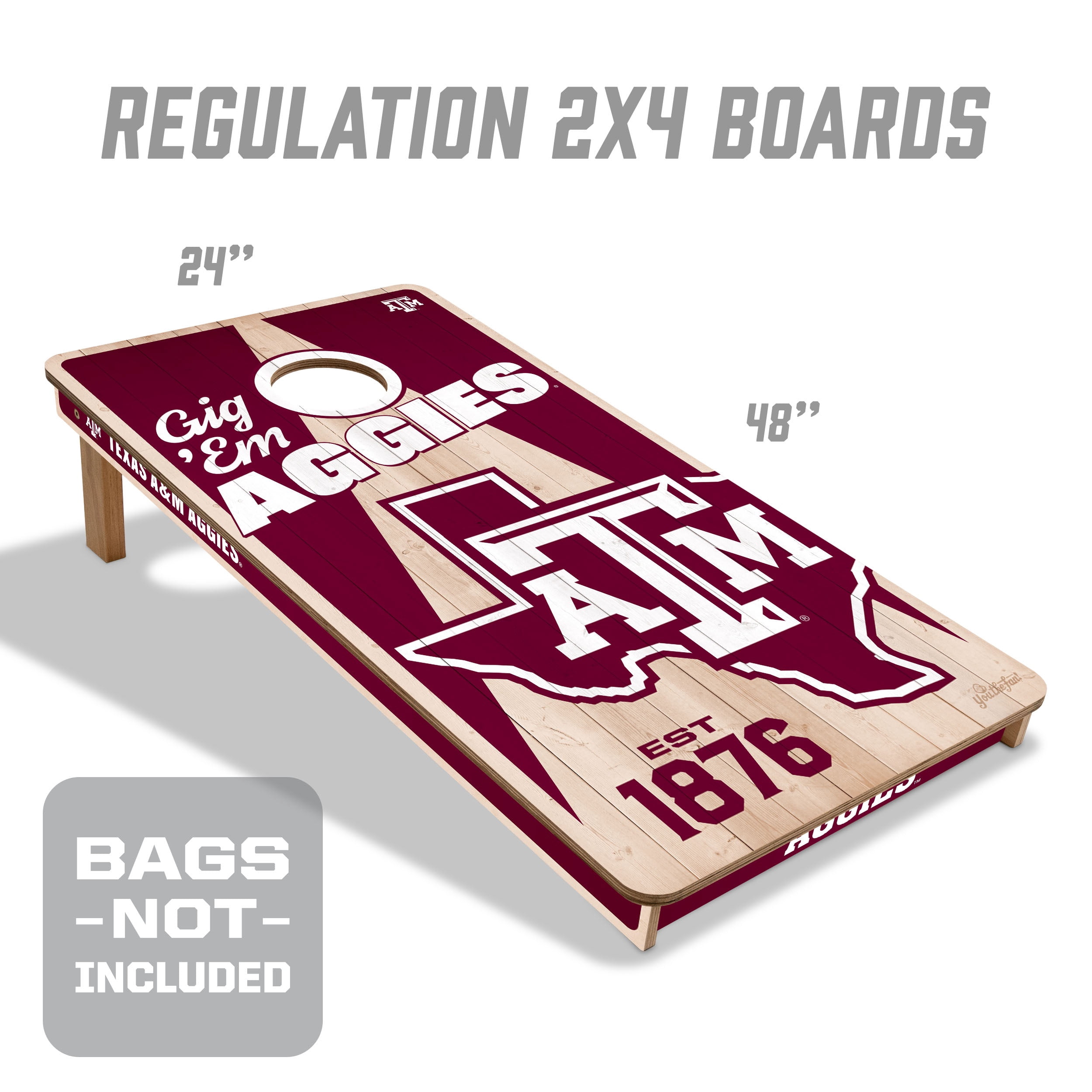 YouTheFan NCAA Texas A&M Aggies 2' x 4' Cornhole Game No Bags