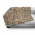 thumbnail image 3 of Geometric Soft Flannel Fleece Throw Blanket, Japanese Interlocking Pattern with Circles and Flower Blooms Far, Cozy Plush for Indoor and Outdoor Use, 60" x 80", Multicolor, by Ambesonne, 3 of 6
