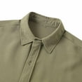 thumbnail image 5 of Summer Savings Clearance! Ecqkame Men's Shirts Men Casual Solid Turndown Short Sleeve Button Closure Shirt Hawaii Blouse Golf Shirts for Men Army Green XL, 5 of 9