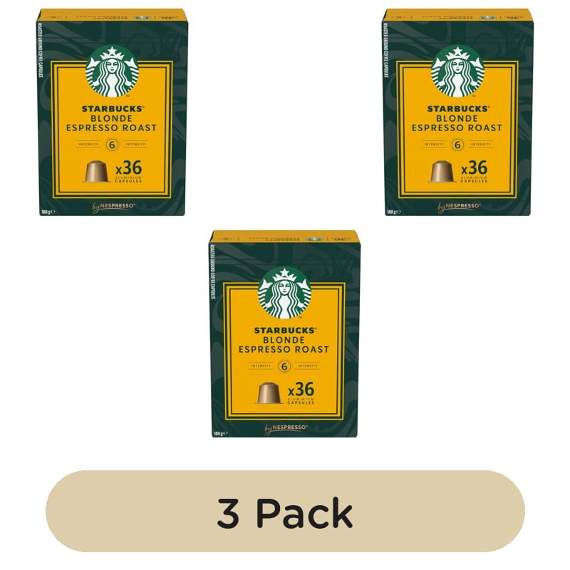 Starbucks by Nespresso Blonde Espresso Roast, 36 pods per pack, British Import (Pack of 3)