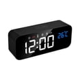 thumbnail image 1 of Reloj despertador electrónico Bewildely LED temperatura Control de voz recargable Negro, 1 of 6