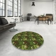 thumbnail image 4 of Ahgly Company Machine Washable Indoor Round Transitional Chocolate Brown Area Rugs, 5' Round, 4 of 7