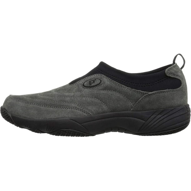 Propet Men s Wash N Wear Slip On Suede Walking Shoe sr Pewter 15