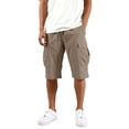 thumbnail image 4 of Men's Casual Cargo Shorts Casual Summer Hiking Shorts Bermuda Short with Pockets Chino Work Shorts with 6 Pockets Khaki L, 4 of 7