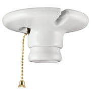 GE Porcelain Lamp Socket, Medium Base, Pull Chain, White – 18303