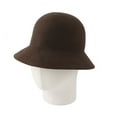 thumbnail image 2 of WITHMOONS Wool Felt Fedora Simple Classic Bucket Hat GN61308 (Brown), 2 of 5