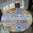 thumbnail image 4 of Nappe - Nappes Rondes pour Table Circulaire Lavable en Polyester - pour Buffet, Fêtes, Vacances - J - 150cm (60 Pouces), 4 of 6