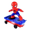 thumbnail image 1 of Spider-Man Scooter eléctrico Tumbling Stunt Car Spider-Man Boy Coche juguete educativo para (azul) (infracción no en los estantes) (fondo azul fondo enviado al azar), 1 of 5