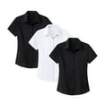 thumbnail image 3 of Womens Interview Ready Short Sleeve Shirt Business Formal Wear Wrinkle Free Comfort Top, 3 of 7
