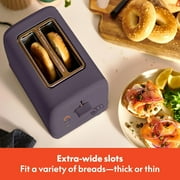 bella 2-Slice Toaster, 6 Setting Shade Control with Reheat, Cancel, Bagel & Defrost Buttons, Removable Crumb Tray, Anti Jam & Auto Shutoff, Plum