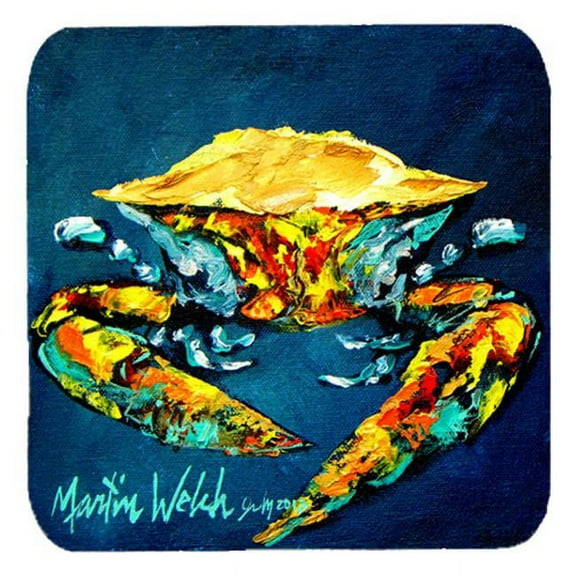 Crab Catch Up Foam Coasters, Set Of 4