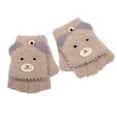 thumbnail image 2 of Gants d'Hiver Demi-Doigt Flip Plus Velours Chauds et Épais Gants pour Enfants, 2 of 3