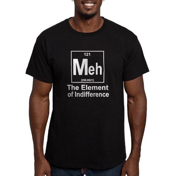 CafePress - Element Meh Men's Fitted T Shirt (Dark) - Men's Fitted T-Shirt