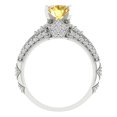thumbnail image 4 of 1.99 ct Brilliant Round Cut Natural Citrine 18K White Gold Solitaire with Accents Engagement Bridal Wedding Ring Band Set size 9, 4 of 7