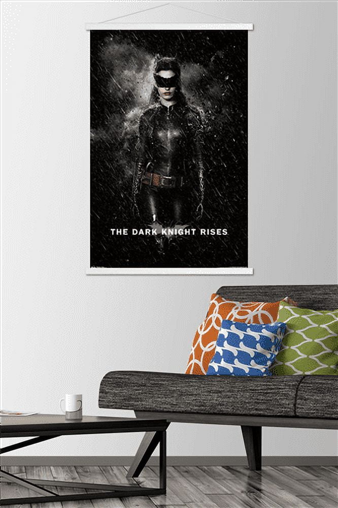 DC Comics Movie - The Dark Knight Rises - Catwoman Rain Wall Poster with Wooden Magnetic Frame, 22.375" x 34"