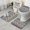 Colorful Geometric Triangle, variant on Pink Geometric Stripe Pattern Bathroom Rugs Sets 3 Piece,Toilet Cover Set,Absorbent Non Slip Bathroom Mats Sets with U-Shaped Contour Rug Toilet Rug Set