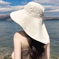 thumbnail image 4 of Solid Color New With Shawl Foldable Beach Cap Neck Protection Bucket Hat Sun Cap Panama Caps Fisherman's Hat PINK, 4 of 8