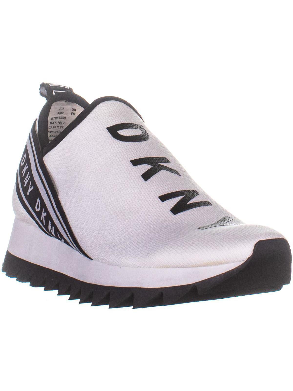 Womens DKNY Abbi Slip On Low Top Sneakers, White, 8.5 US / 39 EU