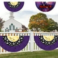 thumbnail image 7 of DAMAI 2 Pcs Halloween Bunting Flags,1.5x3 Ft Hanging Halloween Flag Grommet Half Fan Banner,Halloween Pleated Fan Flag for Outside Holiday Garden Yard Fence Porch Home Party Decor, 7 of 7