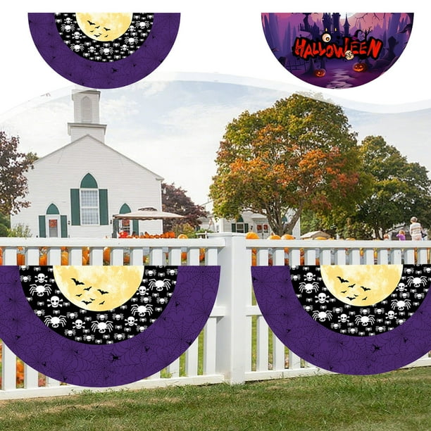 Banderas de Halloween, Banderines de Halloween, Vallas de Halloween para Patios, Adornos de Pared, Decoraciones para Interiores y Exteriores.