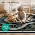 thumbnail image 4 of ODIKA 8'x10' Washable Area Rug Non-Slip Chair-Friendly Mat Snake Moody Abstract Gothic Serpent Vintage Scroll Coiled Border for Dining Room, Large Office, Lounge, 4 of 7