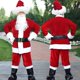 thumbnail image 2 of Disfraz de Papá Noel para Halloween y Navidad, traje de Papá Noel para hombre, barba blanca, peluca de sombrero, cinturón, botas de cuero, traje para adulto, 2 of 4