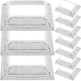 thumbnail image 1 of 10pcs Metal Railing Base Covers Rectangle Iron Post Base Cover Deck Railing Base Brackets Covers for Balcony Stair Railing Support, 1 of 8